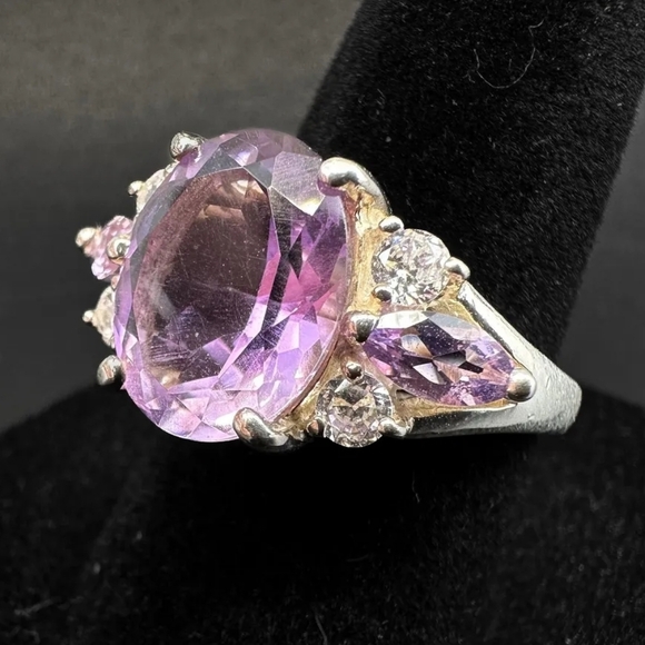 Amethyst &Sterling Silver Ring Size 7